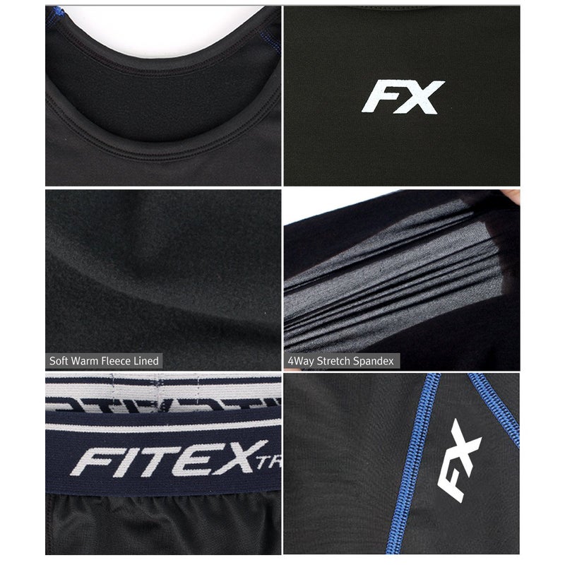 FITEXTREME Womens MAXHEAT Fleece Long Johns Thermal Underwear Set Black M - Image 4